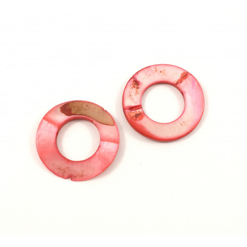 Round 26 mm donut mother-of-pearl shell pink beads*